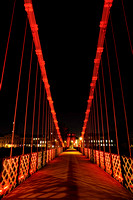 View Along The South Portland Street Suspension Bridge At Night
